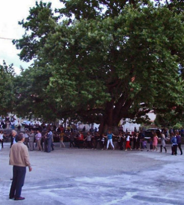 Πανοραμική άποψη της πλατείας του χωριού στις 26-7-2010